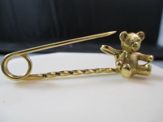 Vintage Teddy Bear Diaper Pin Large Safety Pin Charm Holder Brooch 5