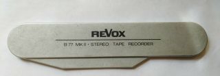 Revox B77 Mkii Stereo Tape Recorder Head Cover 1.  177.  425 - 01 -