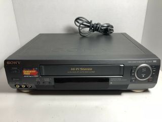 Sony SLV - AX10 4 - Head Hi - Fi Stereo VCR VHS W/ Remote,  RCA,  2 VHS Tapes 3