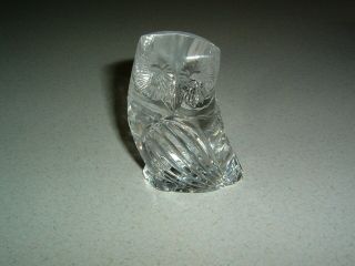 Vintage Waterford Crystal Owl Paperweight 3.  5 " Tall Signed 6031