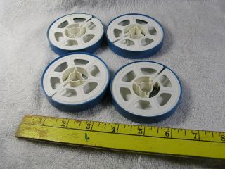 4 Vintage 3 " Empty Movie Film Reels 8mm Plastic,  Cases - See Listing.