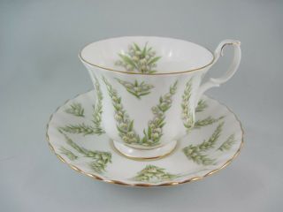 Vintage Royal Albert Green Damask Teacup And Saucer