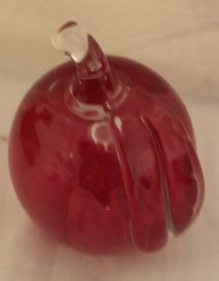 Joe St.  Clair Art Glass Vintage hand blown Fruit Apple paperweight 2