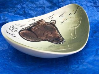 Vintage 1960 Sascha B Brastoff Mid - Century Modern California Pottery Dish Walrus 3