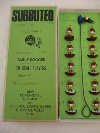 Vintage Subbuteo Scale Football Complete Set Players In Northampton Strip