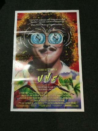 Vintage Weird Al Yankovic Uhf 27 X 41 One Sheet Movie Poster