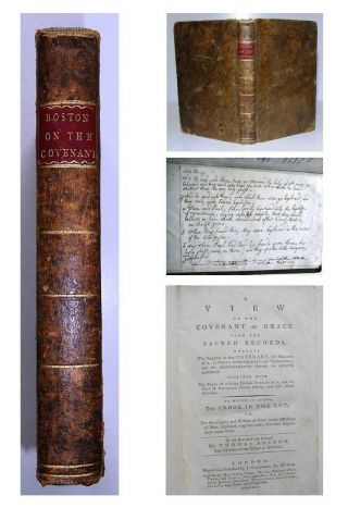 1792 Boston Theology The Covenant Of The Grace Christian Religion,  M.  S.  Notes