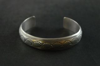 Vintage Sterling Silver Decorative Cuff Bracelet - 14g