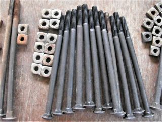 33 VINTAGE CARRIAGE BOLTS W/SQUARE NUTS 10 1/4 