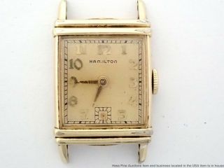 Art Deco Vintage Hamilton 982cal 19j Mens Rectangular Watch To Fix Repair Parts