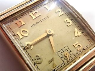 Art Deco Vintage Hamilton 982cal 19j Mens Rectangular Watch to Fix Repair Parts 2