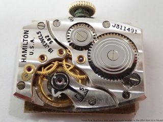Art Deco Vintage Hamilton 982cal 19j Mens Rectangular Watch to Fix Repair Parts 3