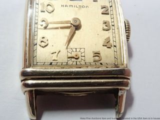 Art Deco Vintage Hamilton 982cal 19j Mens Rectangular Watch to Fix Repair Parts 5