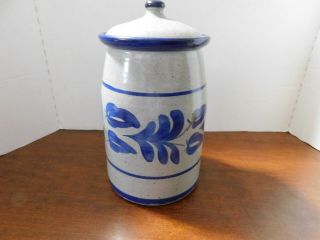Vintage 2000 Bastine Noblesviile In Pottery Blue Tall Canister W/lid - - Design????