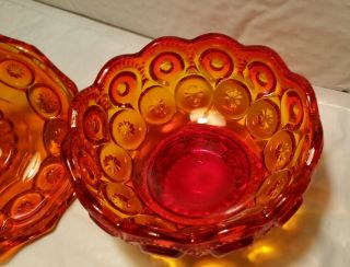 L.  E.  Smith Moon And Star Red Covered Candy Dish,  5 1/2 