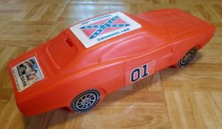 Dukes Of Hazzard General Lee Plastic Coin Bank 1981 Vintage Dodge Charger 3
