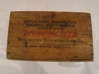 Vintage Winchester Repeating Small Arms Ammunition 12 Ga.  Shot Shells Wood Box