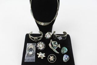 10 X Vintage Alpaca & Abalone Jewellery Inc Bracelet,  Animal Motif