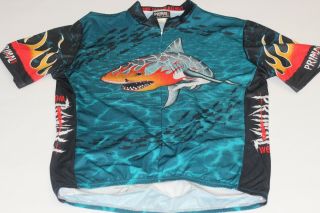 Vintage Primal Wear Cycling Jersey Shark 1997 Ride For The Halibut Size 2xl