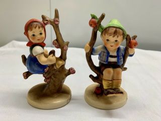 Vintage Goebel Hummels Apple Tree Boy & Girl Figurines Figure Pair W.  Germany