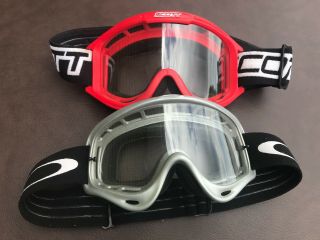 Vtg Oakley And Scott Clear Goggles Wrap Around Ski,  Mx