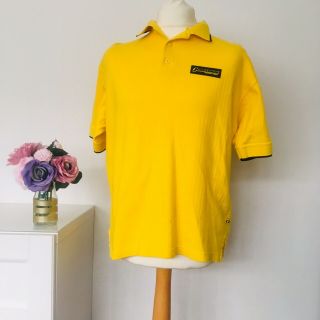 Jordan F1 Shirt Size Large Vintage 90s Formula One Team Grand Prix Yellow Black