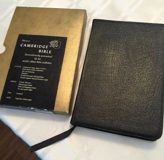 A Vintage French Morocco Leather Kjv Cambridge Bible (with It’s Box)