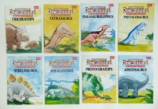 Set B Of 8 Vintage 1987 Playskool Definitely Dinosaurs - Booklet Mini Comic