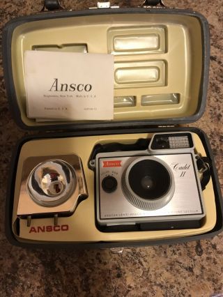 Vintage Camera Ansco Cadet Ii With Flash And Carrying Case