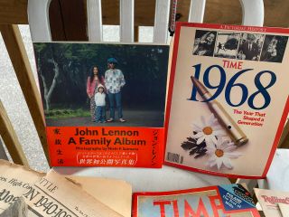 Vtg Collectible John Lennon Book,  Time Magazines,  Newspapers Rolling Stone 1967