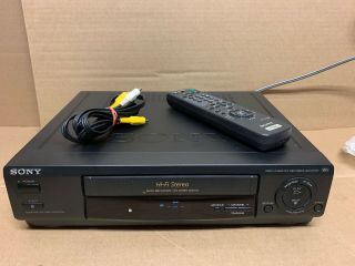 Sony Slv - 677hf Vcr Vhs Video Cassette Recorder Player Hi - Fi Stereo,  Remote