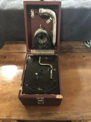 PORTABLE GRAMOPHONE,  PET - O - FONE,  CAMERAPHONE,  1900 - 1920’s.  Rare Antique 6