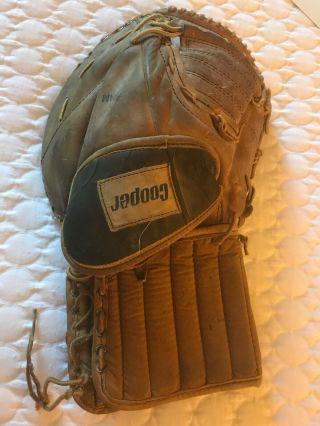 Vintage 1960’s Cooper Professional Leather Hockey Snap Action Goalie Glove Lh
