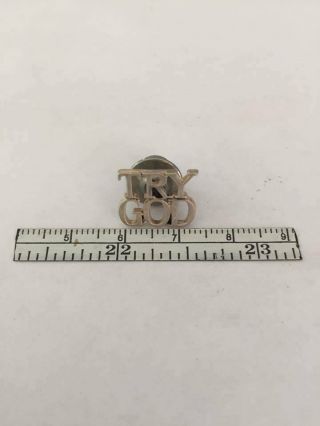Vintage Tiffany & Co.  Try God Sterling Silver Lapel Tie Tack Pin