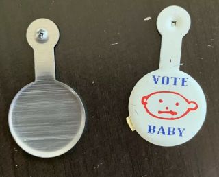 Vintage Vote Baby Lapel Pins 1992 Achtung Baby U2 Tour Miami