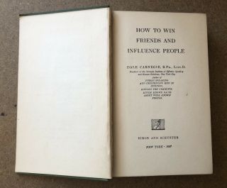 How To Win Friends and Influence People 1st Edition 7th Print Dale Carnegie 1937 8