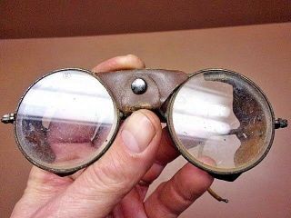 Vintage American Optical Co.  Steampunk Safety Glasses Goggles W/leather Wrap