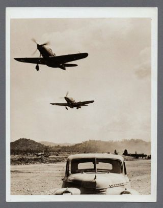 Bell P - 39 Airacobra Guinea Base Vintage Press Photo 1942 Usaf Ww2
