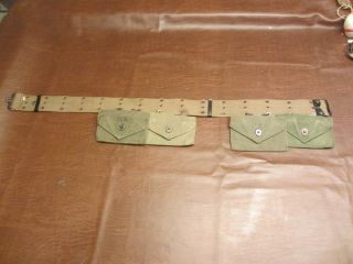 Vintage Ww2 Korean War 1952 Us Army Canvas Medical Bandage Pouch Military Belt
