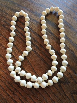 Vintage Natural White Cream Coral Necklace