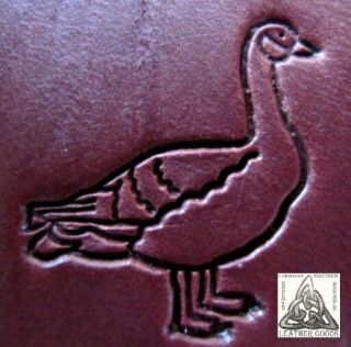 Discontinued Vintage Midas Detailed Walking Goose 1 " Leather Stamp 8273