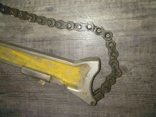 VINTAGE A - O.  K.  TOOL CORP.  24 CHAIN PIPE WRENCH 21 