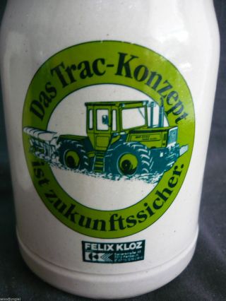 2 Vintage DAS TRAC - KONZEPT CERAMIC BEER STEINS MUGS GERMANY TRACTOR GREEN 2