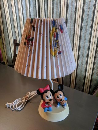 Vintage Mickey Minnie Mouse Nursery Lamp Nightlight The Dolly Toy Co Disney Usa