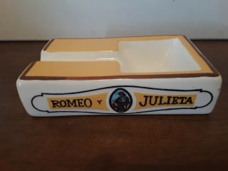 Vintage Romeo Y Julieta Habana Cigar Ashtray Large Rectangle Ceramic Rare Euc
