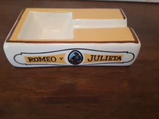 Vintage Romeo Y Julieta Habana Cigar Ashtray Large rectangle Ceramic Rare EUC 4