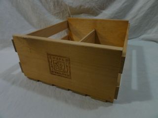 Vintage Napa Valley Box Co Wood 54 Cd Double Crate Storage Case Holder Caddy