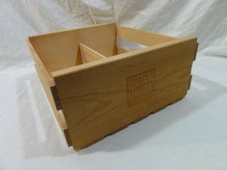 Vintage Napa Valley Box Co Wood 54 CD Double Crate Storage Case Holder Caddy 2