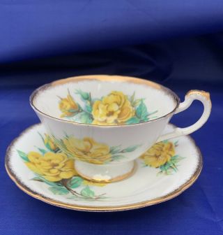 Vintage Paragon Tea Cup With Yellow Roses Bone China Made In England