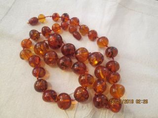 Vintage Authentic Amber Graduated Beads Necklace